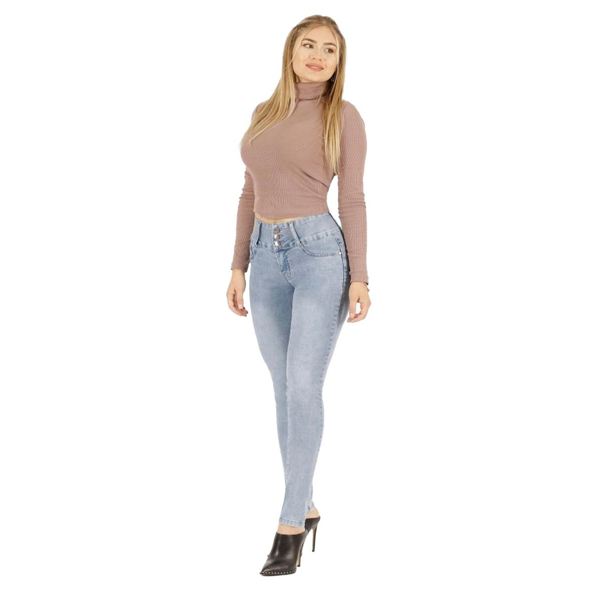 YASSNE - Jeans De Mujer Tiro Alto Pitillo J58 Yassne