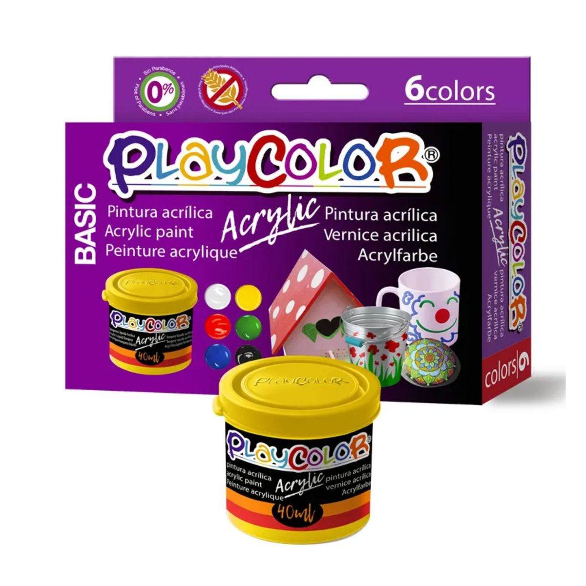 INSTANT - Pintura Acrílica 6 Colores Secado Rápido Instant - SC