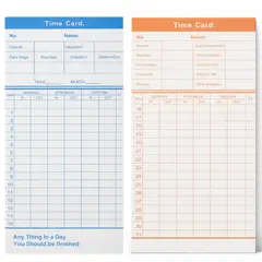GENERICO - Tarjetas Fichas Reloj Control Asistencia 100 Und 80215