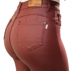 YASSNE - Pantalon ecocuero de Mujer Jeans Pitillo Skinny J2