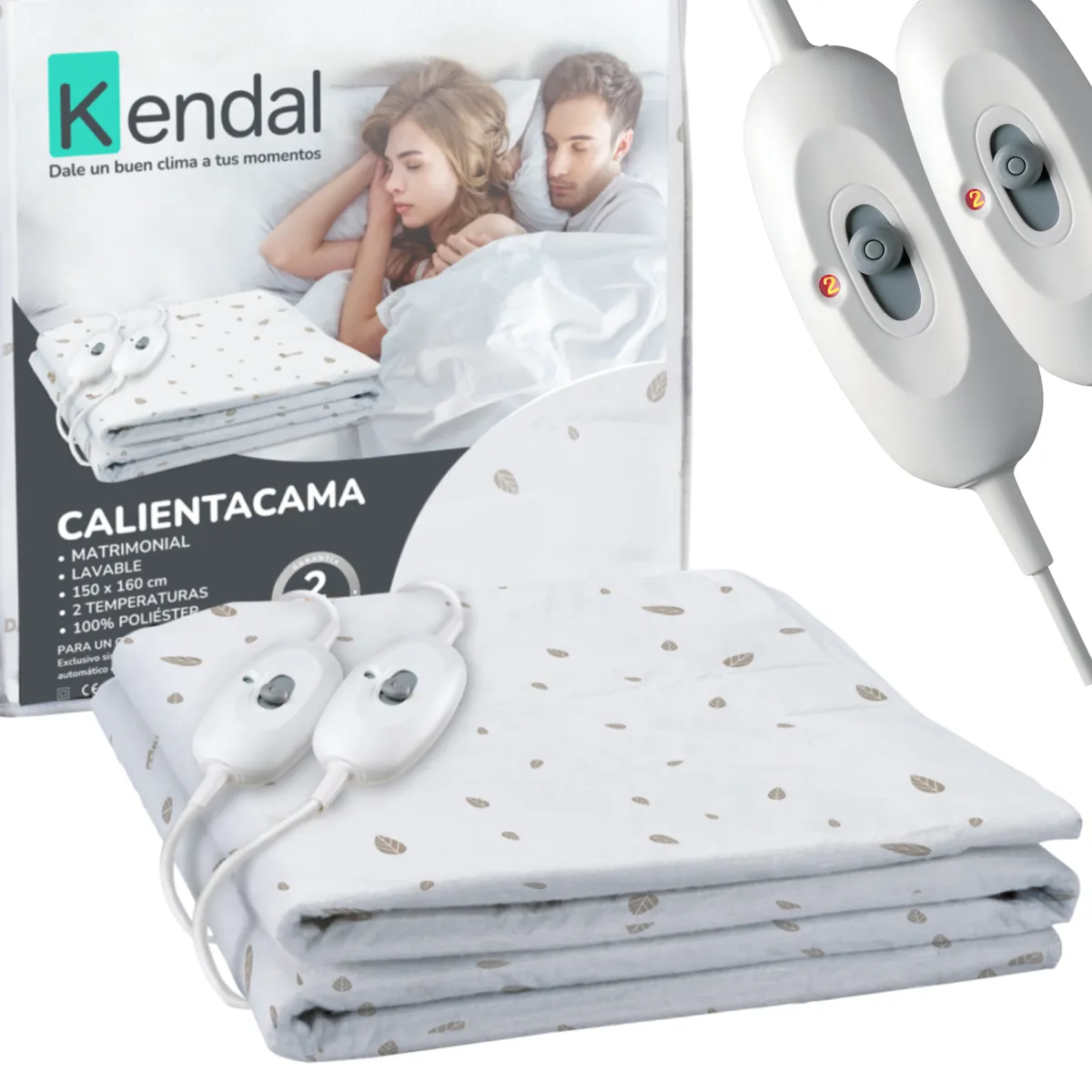 IMETEC - Calienta Camas Kendal 2 Plaza Lavable / 2 Temperaturas / SEC