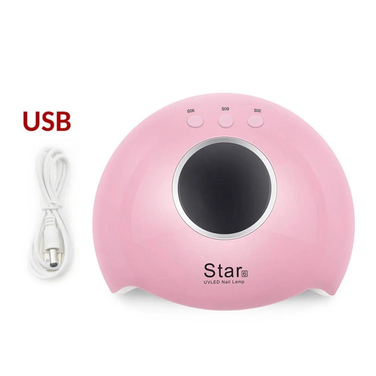 HOMESTAR - Lámpara Led Uv De 24w Secador De Uñas Rosa