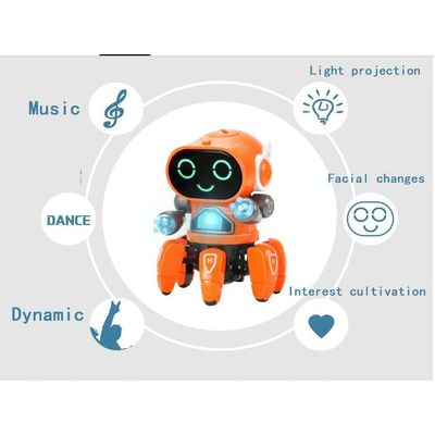 Imagen 2 del producto Robot Araña Musical Bailarín Juguete Con Luces Led - NARANJO
