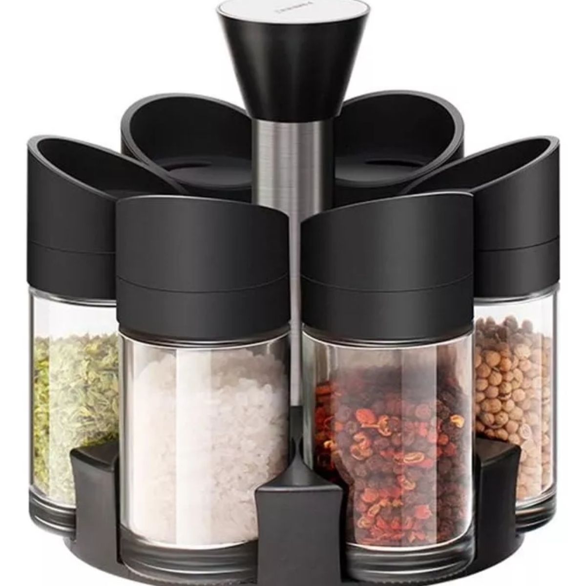 GENERICO - Set De 6 Especieros Condimento Base Giratorio 360 Cocina