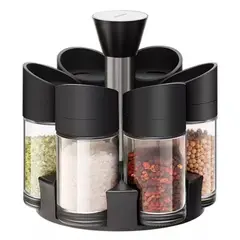 GENERICO - Set De 6 Especieros Condimento Base Giratorio 360 Cocina