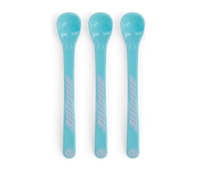 Cuchara de alimentacion para bebe 4M pack de 3 color azul