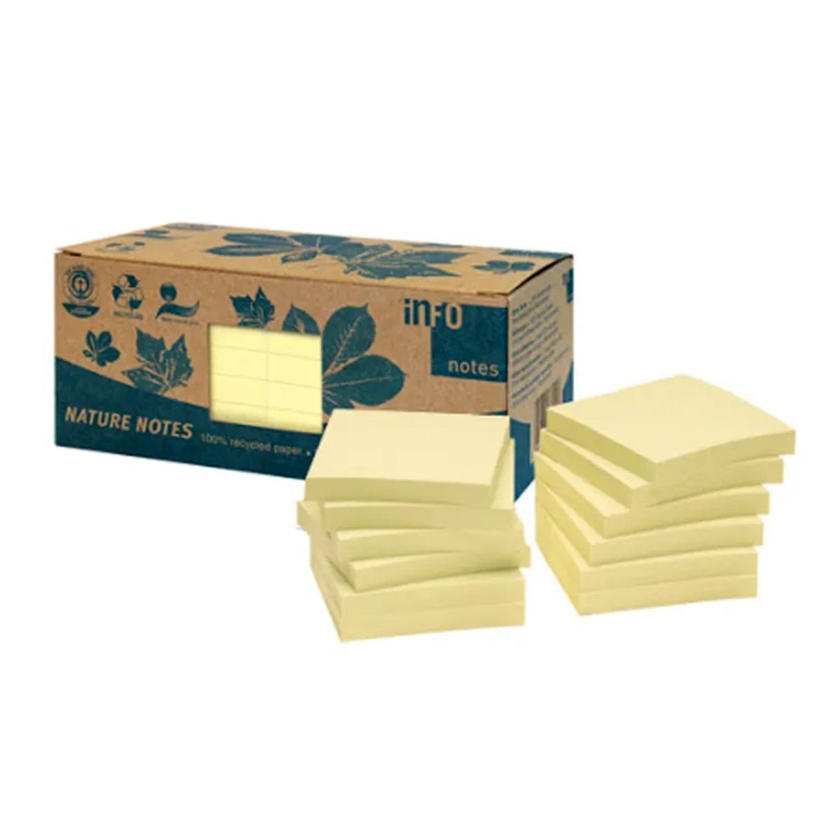 GENERICO - Pack 12 Notas Adhesivas 75x75mm Eco Info - SC