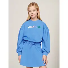 TOMMY HILFIGER - Polerón Monotipo Niña Azul