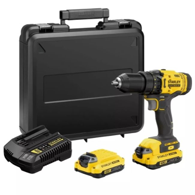 STANLEY - Taladro Atornillador Inalámbrico STANLEY 20v SCD700C2K-B2 - 2b+Carg+Maleta
