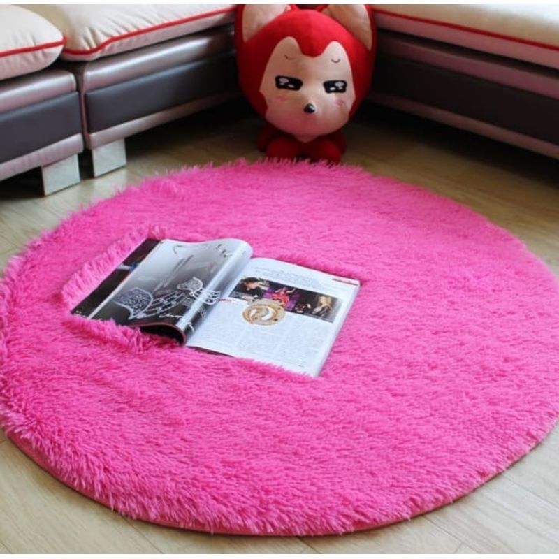 ANGELES DEL HOGAR - Alfombras peludas tipo Shaggy Redondas 150cm