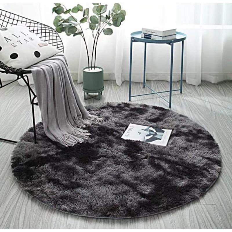 ANGELES DEL HOGAR - Alfombras peludas tipo Shaggy Redondas 150cm
