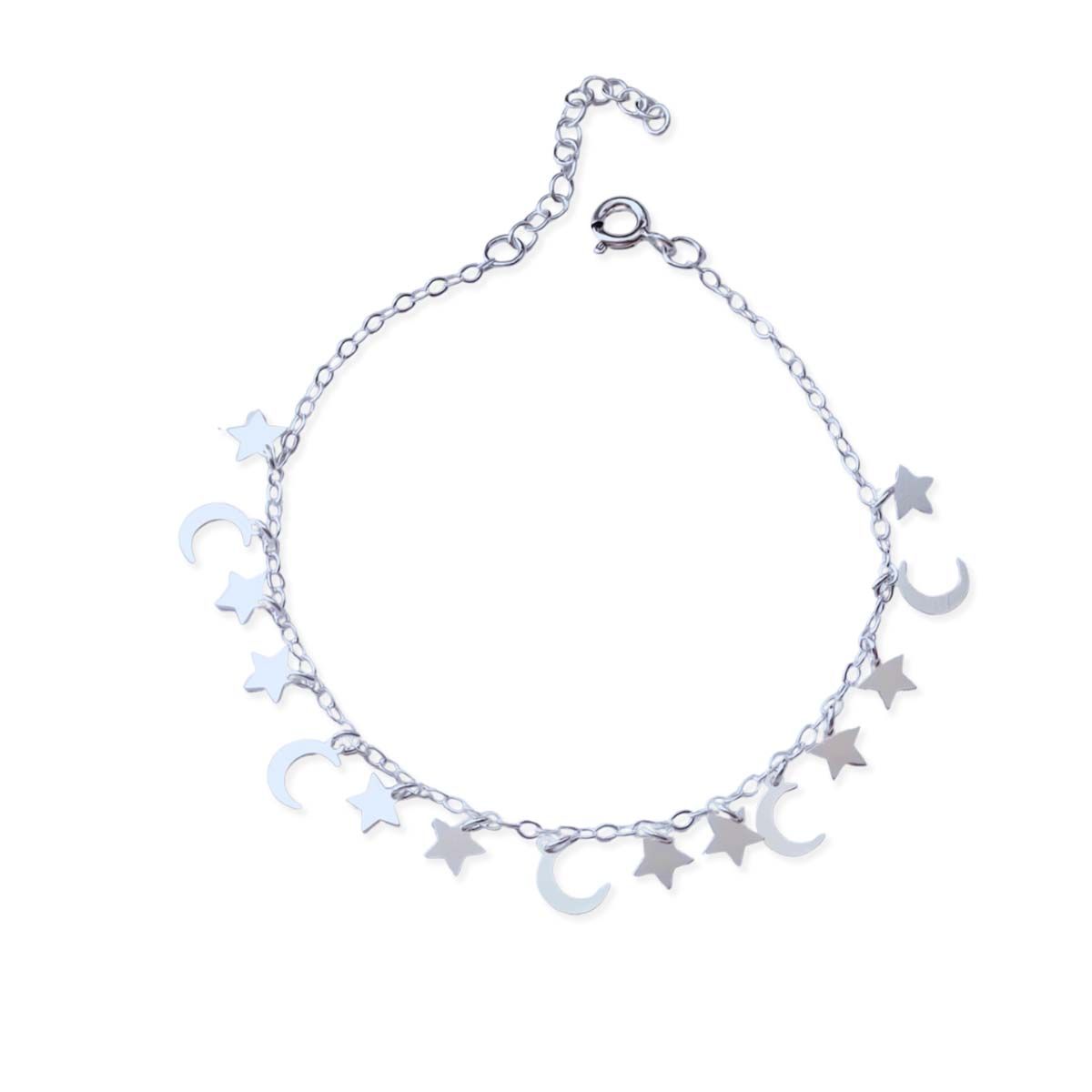 MABELITA - Pulseras De Plata 925 Luna y Estrellas
