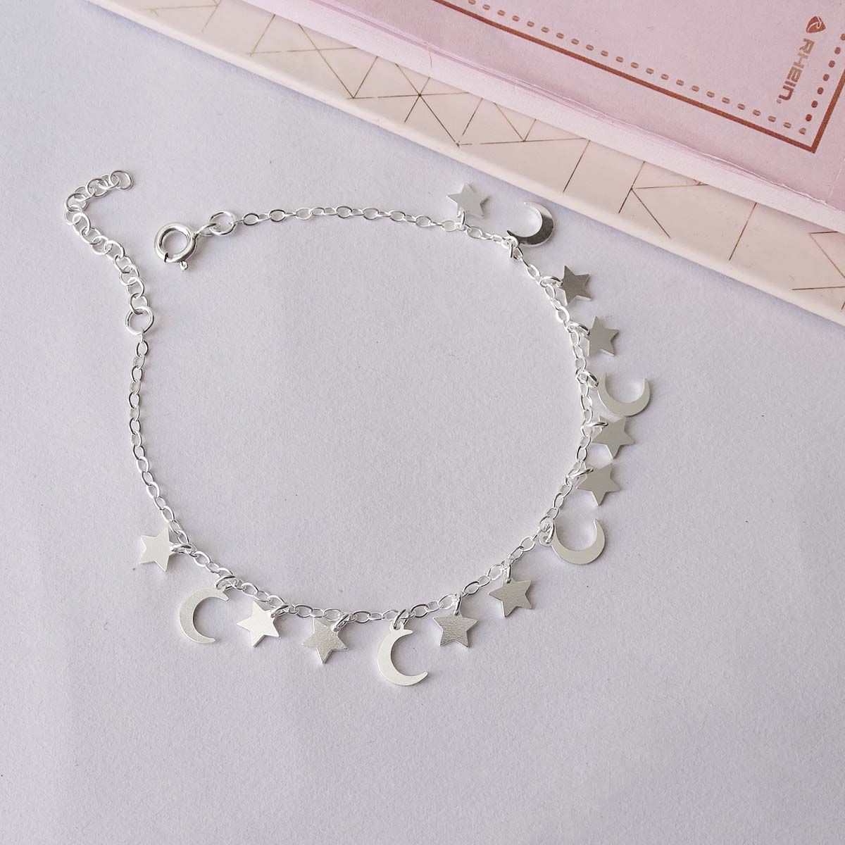 MABELITA - Pulseras De Plata 925 Luna y Estrellas