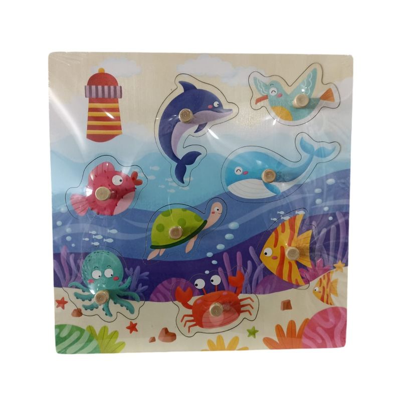 GENERICO - Puzzle Con Tarugo - Animales del Mar