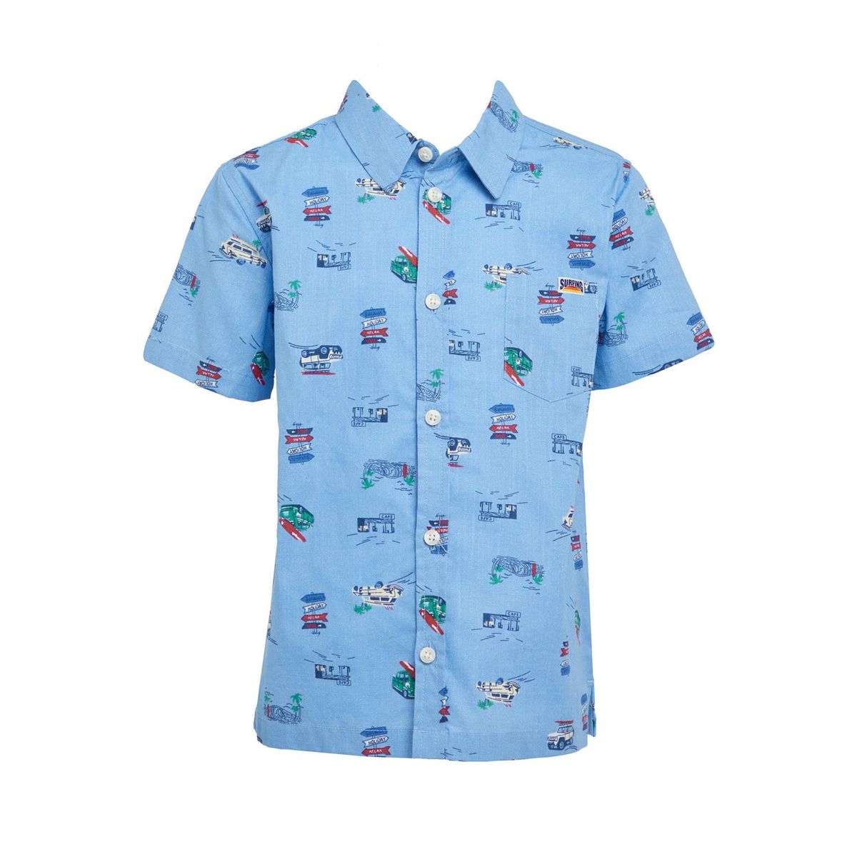 FASHION'S PARK - Camisa Estampada Celeste I Fashion's Park