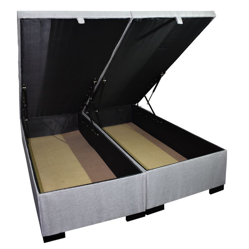GENERICO - Base de Cama Baúl King Lino Gris Oscuro Con Mecanismo