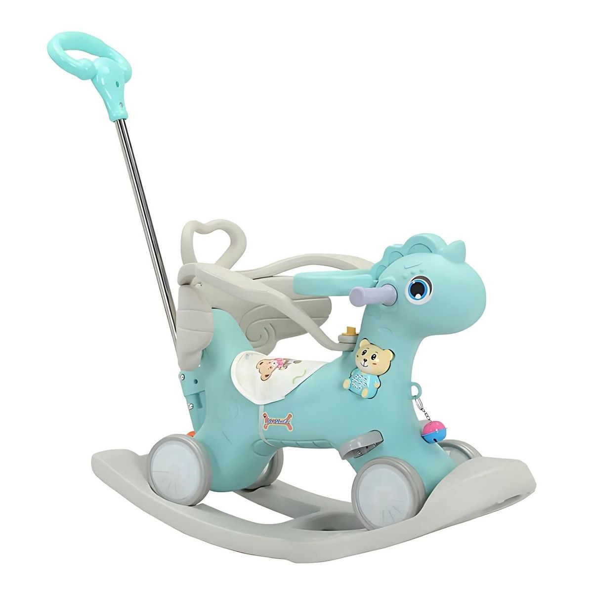 CRUSEC - Balancin Caballito Mecedor Y Correpasillo Desmontable Azul