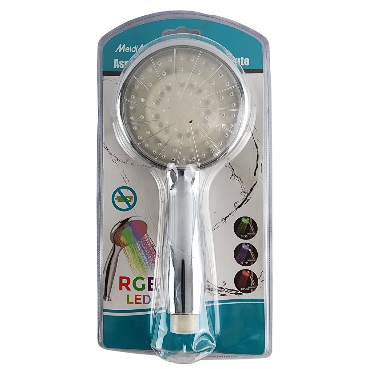 Cabezal de Ducha Grande Led Rgb Mango Filtro Ahorro Agua, marca GENERICO - Foto 2