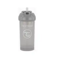 TWISTSHAKE - Vaso con bombilla Antiderrame 6M+ 360ml Gris