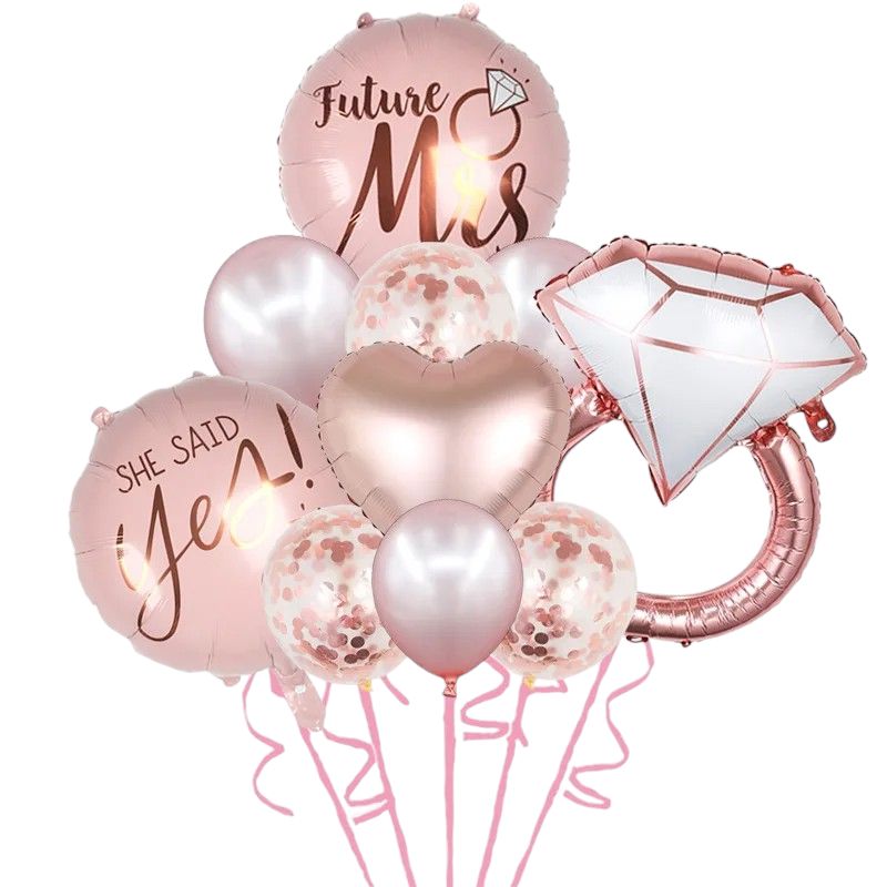 GENERICO - Pack globos Future Mrs rosado despedida de soltera