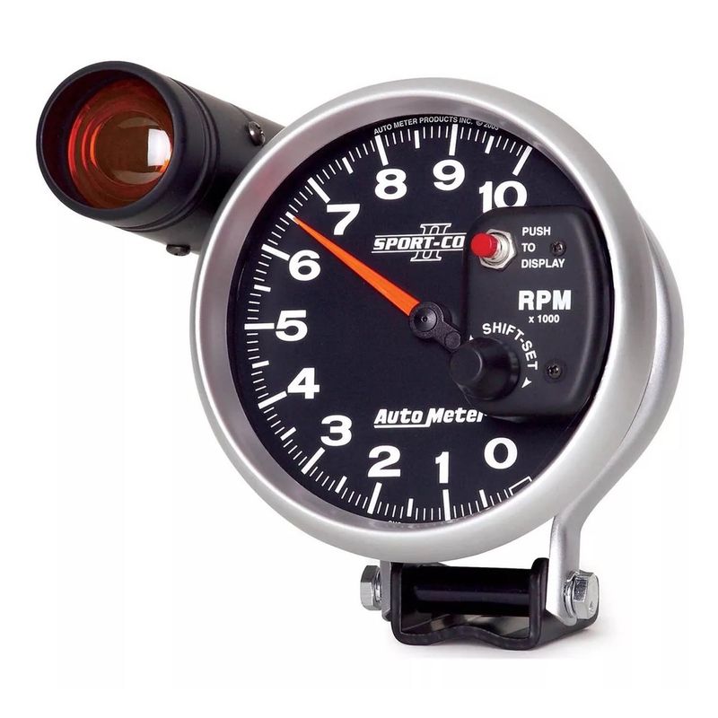 GENERICO - Tacometro 5rpm Autometer Shift Ligth 0-10.000 12v Carbono