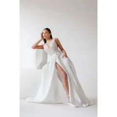 DULCENOVIA - Vestido de Novia Anastasia falda Mikado tajo y bolsillos Dulce Novia