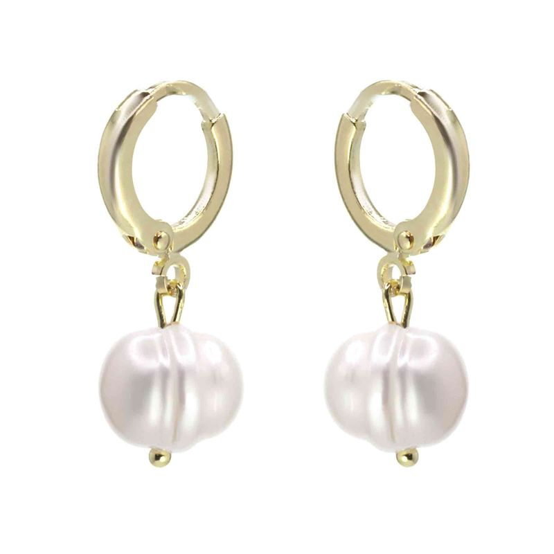 GENERICO - Argollas enchapadas en oro con Perlas