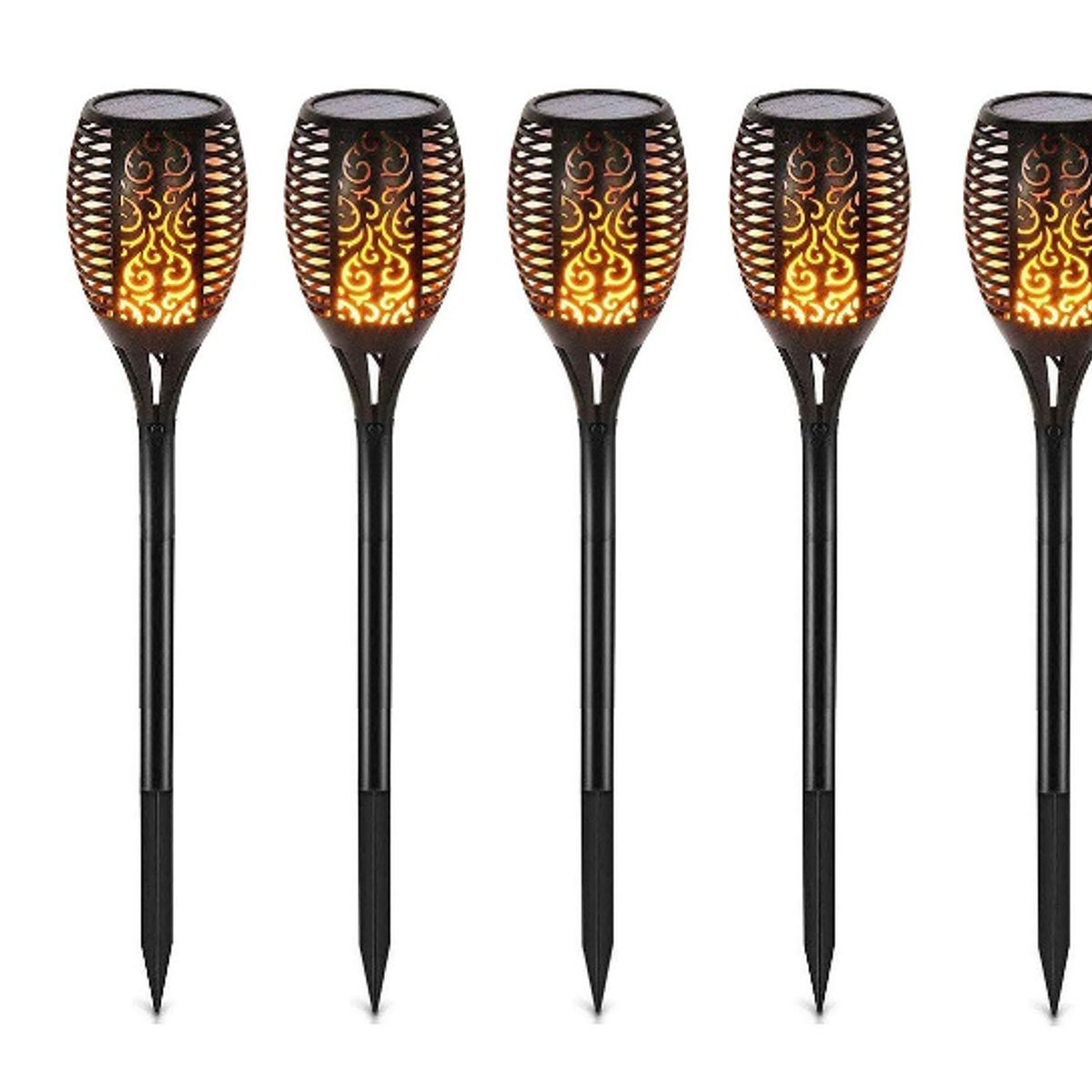 GENERICO - Pack 2 Lámpara de Llama Solar Para Patio y Cesped