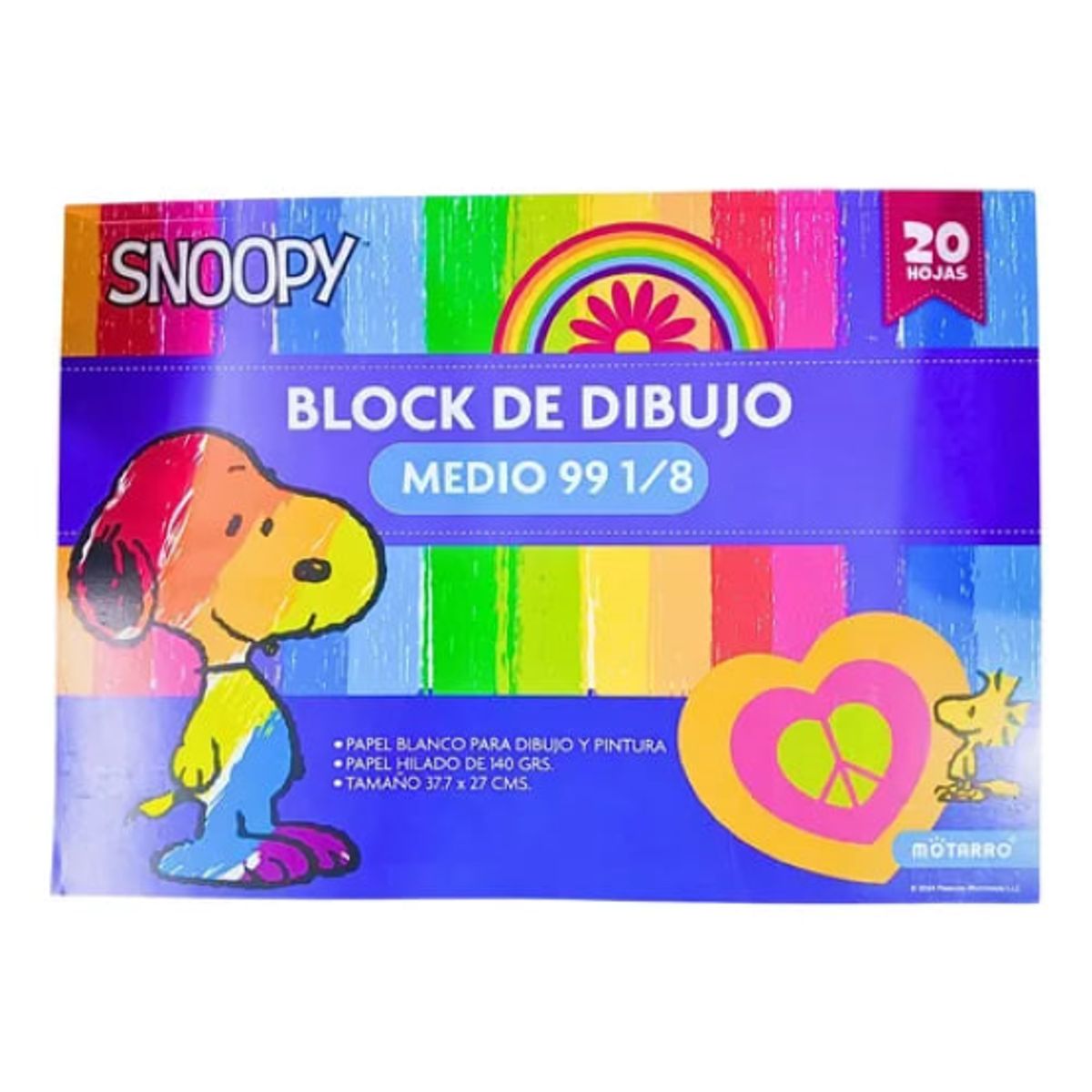 SNOOPY - Block De Dibujo Medio 99 1/8 X 20 Hojas