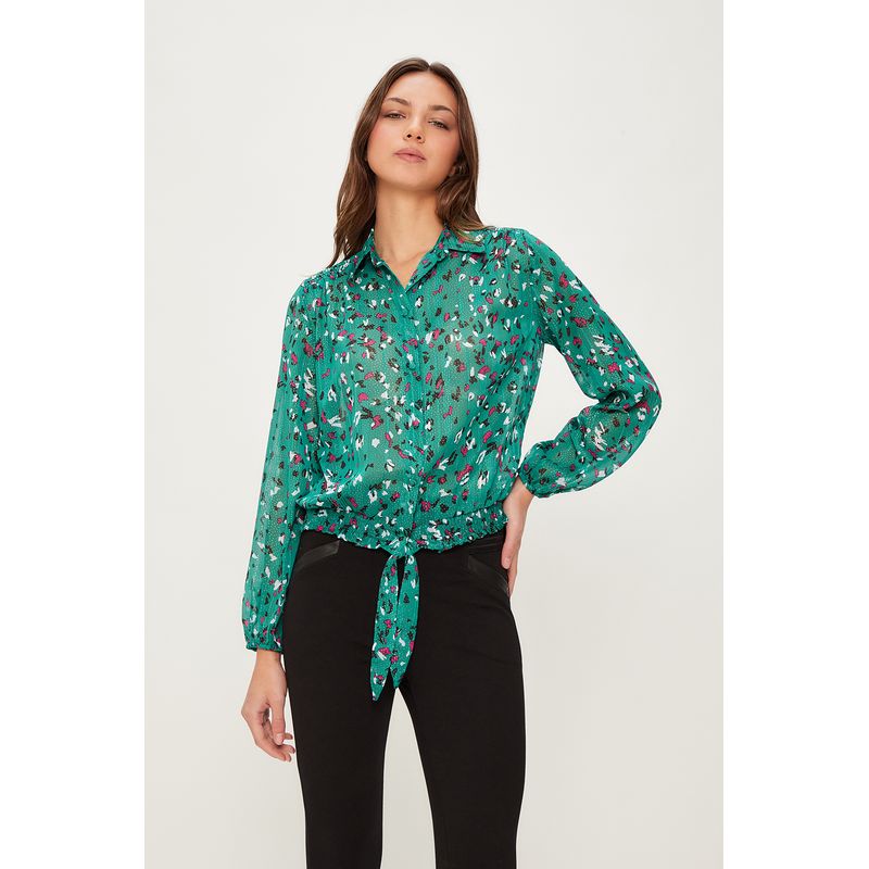 IO - Blusa Manga Larga Verde Cata Mujer Io