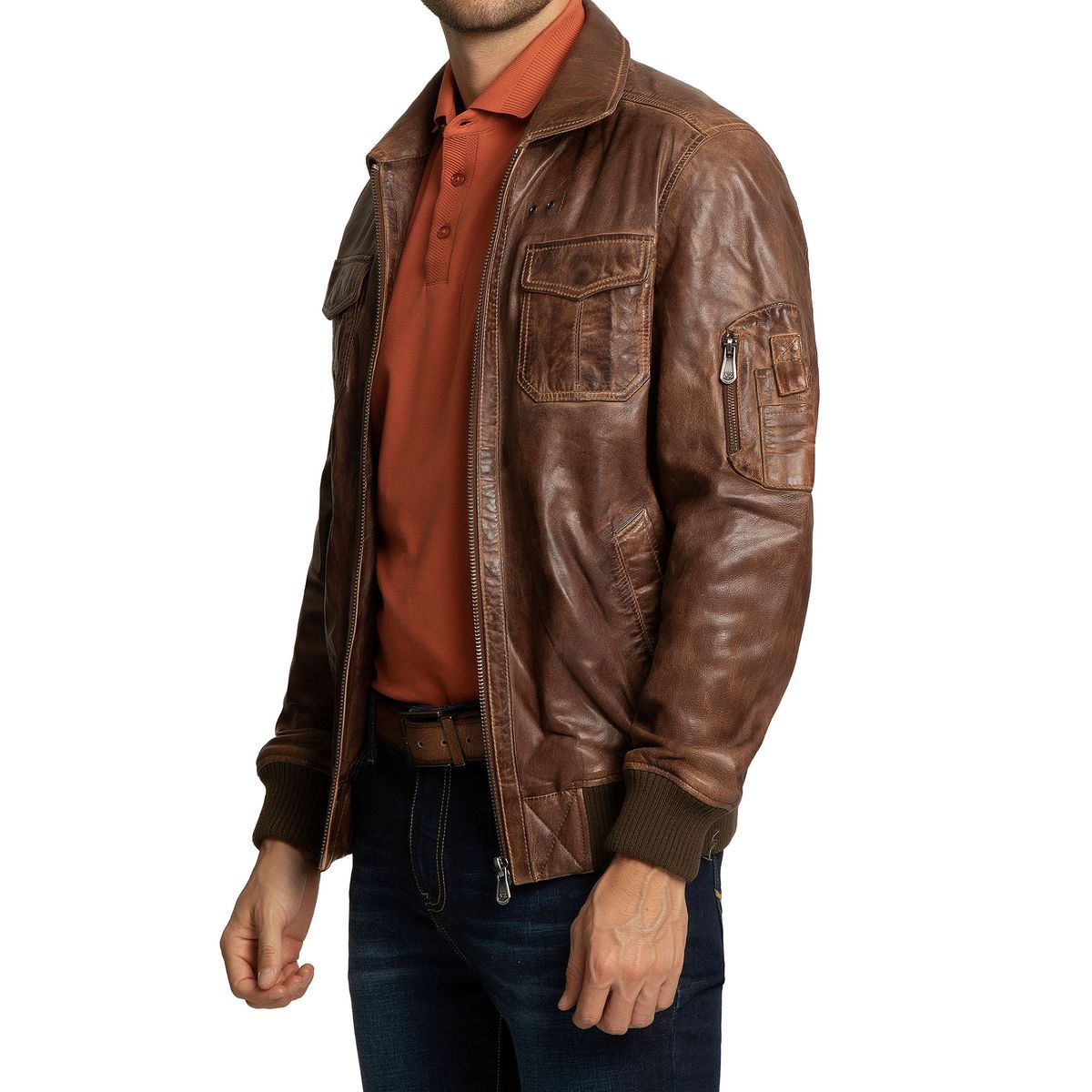 VELEZ - Vélez Chaqueta De Cuero Vintage Café