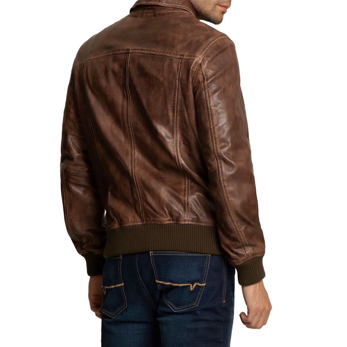 VELEZ - Vélez Chaqueta De Cuero Vintage Café