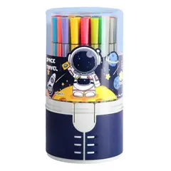 GENERICO - Pack 48 Lapices Boligrafos De Colores Azul Astronauta Kawai