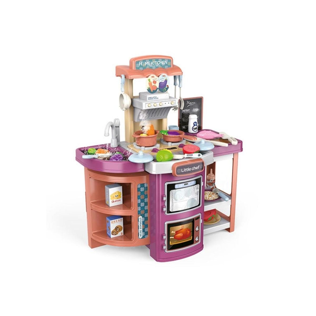GENERICO - Juguete Set Maleta Cocina 49 Piezas 2 En 1 Infantil Rosa