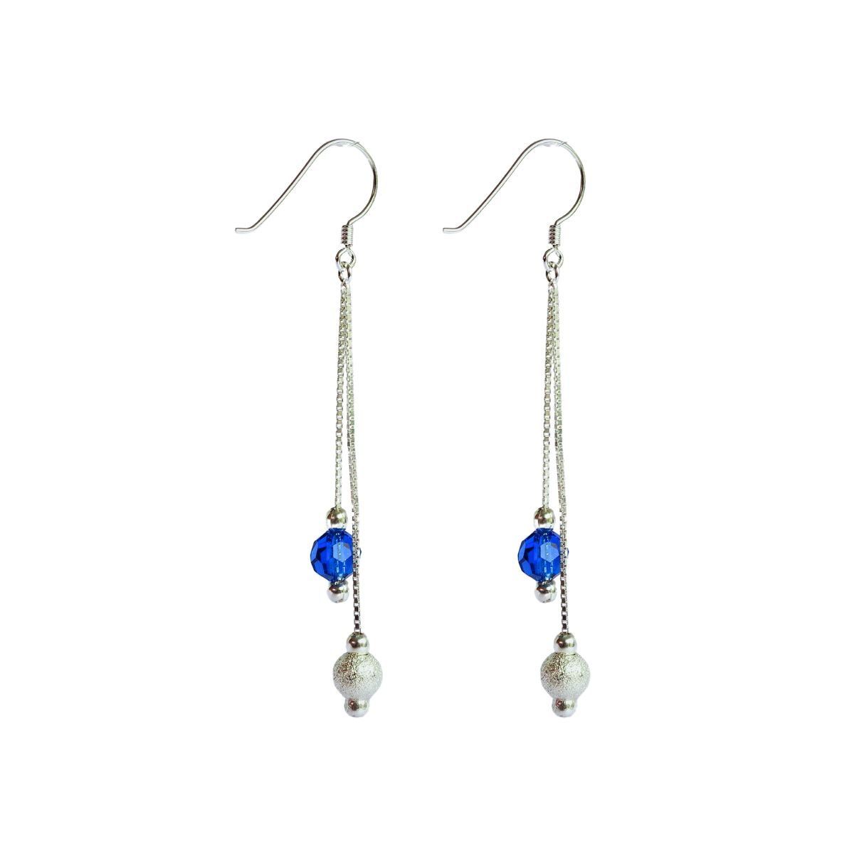 MABELITA - Aros De Plata 925 Estefania Cristales Azules