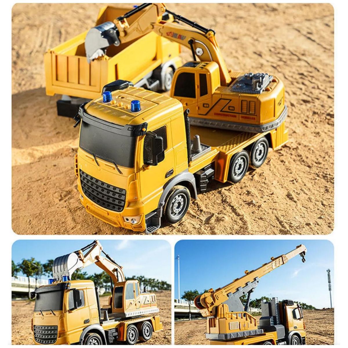 GENERICO - Juguete Camion Excavadora A Control Remoto Amarillo Infnatil