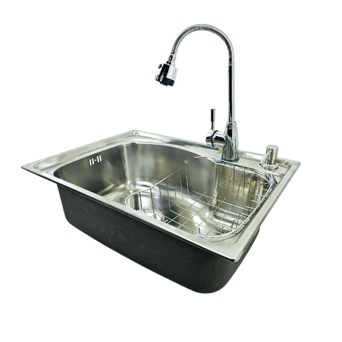 MODERN SPACE - Lavaplatos 58x43 Cm Sobre Cubierta Con Rejilla Y Grifería