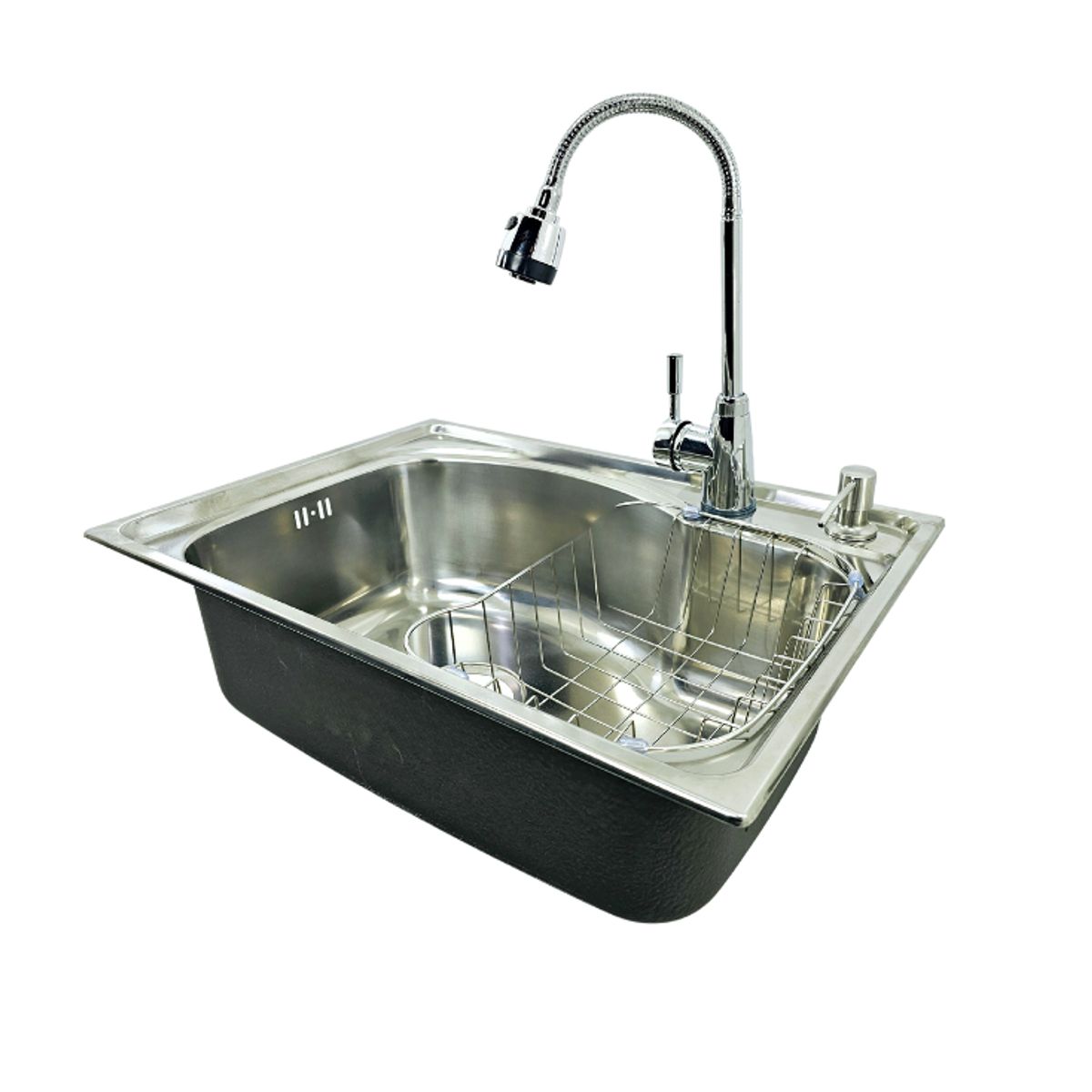 MODERN SPACE - Lavaplatos 58x43 Cm Sobre Cubierta Con Rejilla Y Grifería