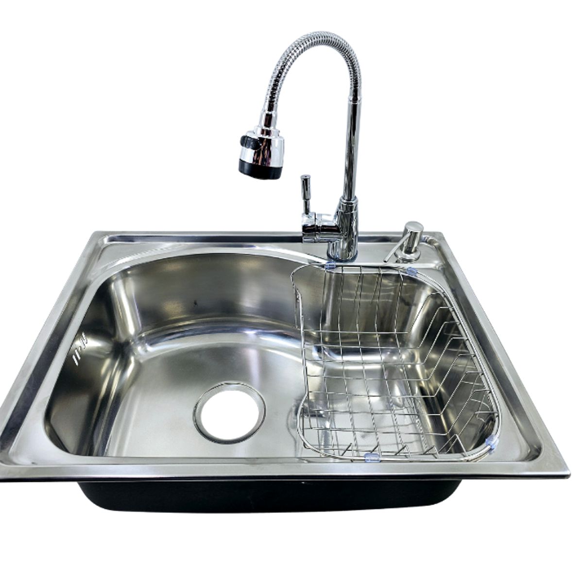 MODERN SPACE - Lavaplatos 58x43 Cm Sobre Cubierta Con Rejilla Y Grifería