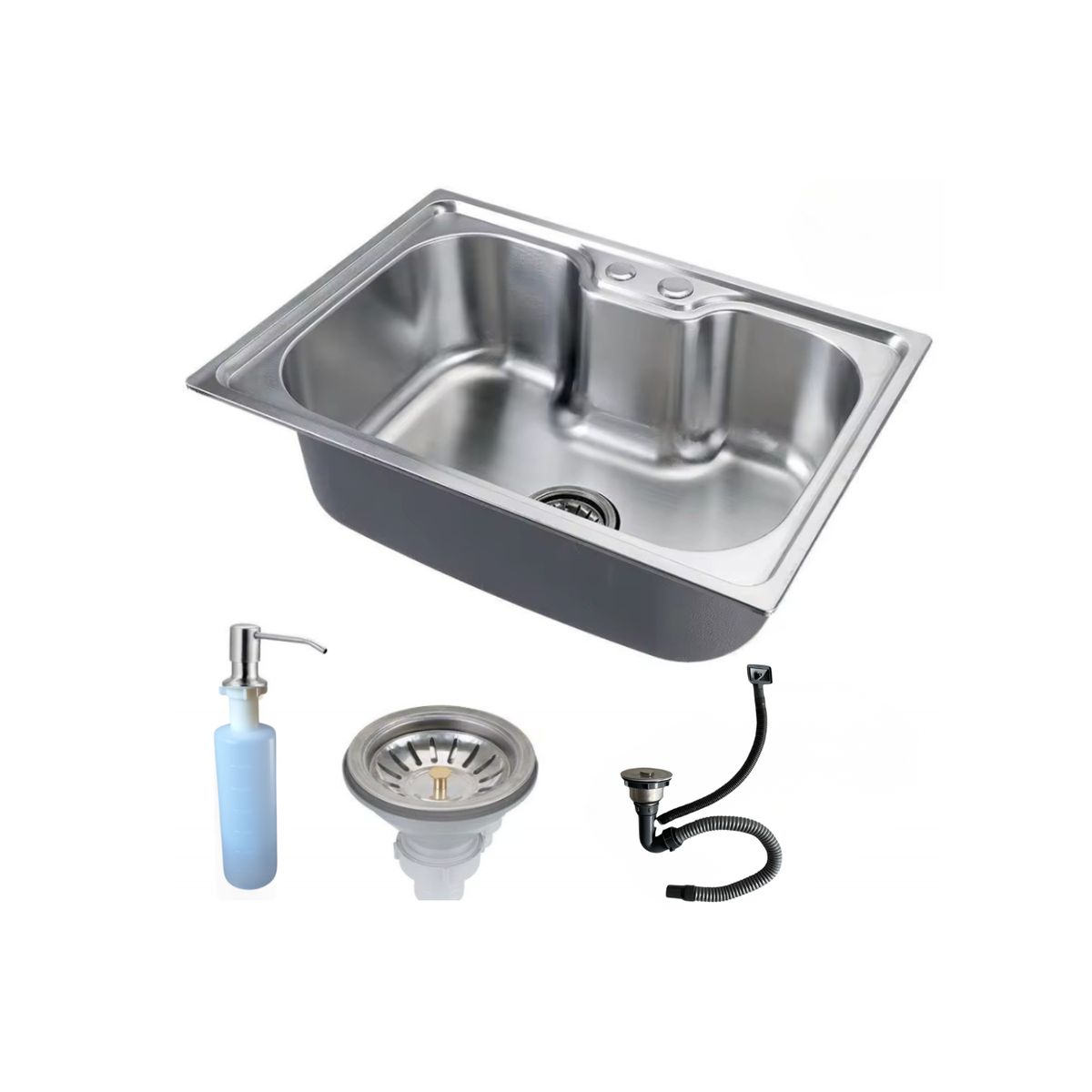 MODERN SPACE - Lavaplatos 50x40 Cm Estilo Riñon Sobre Cubierta + Grifería