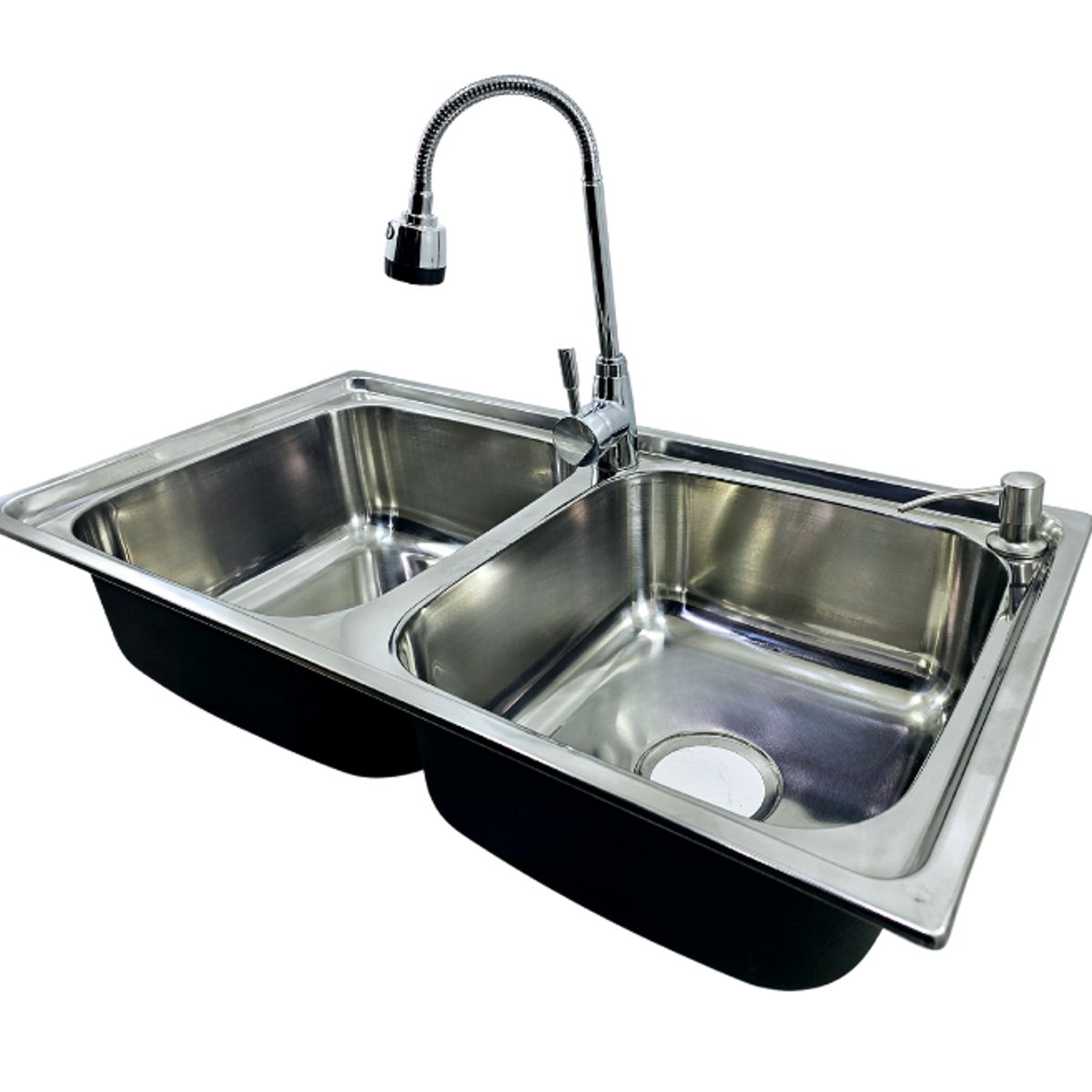 MODERN SPACE - Lavaplatos Para Embutir Sobre Cubierta 78x43cm + Griferia