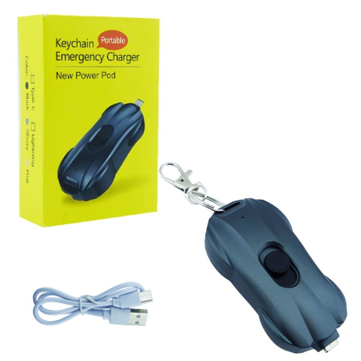 OEM - BATERIA EMERGENCIA MINI TYPE-C PORTABLE TIPO LLAVERO