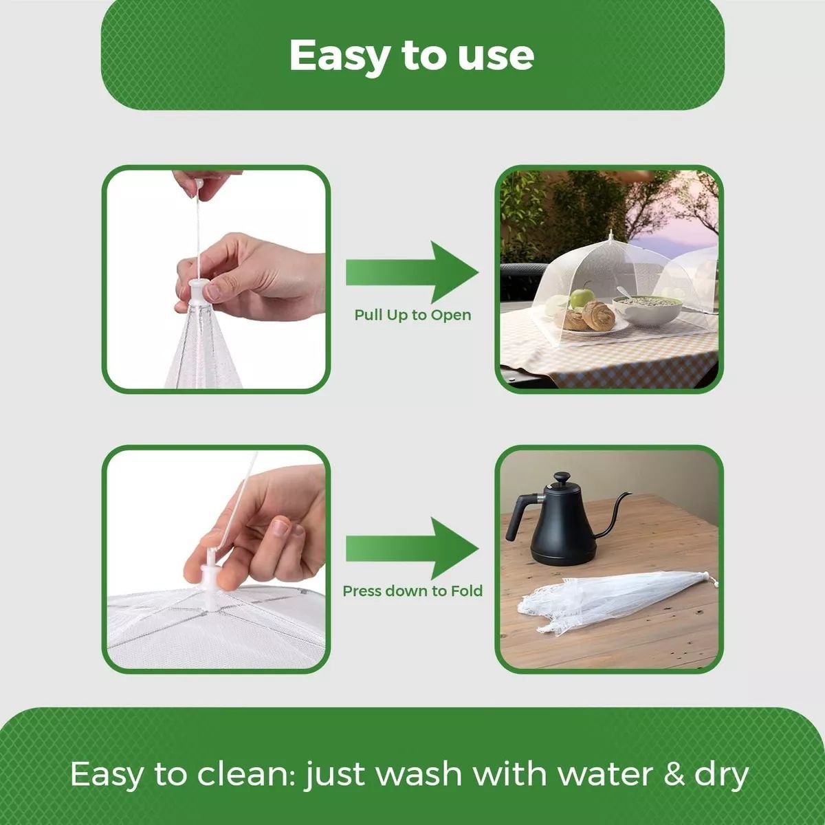 KUANGYE - Malla Para Cubrir Alimentos Mosquitera Anti Moscas Mosquitos