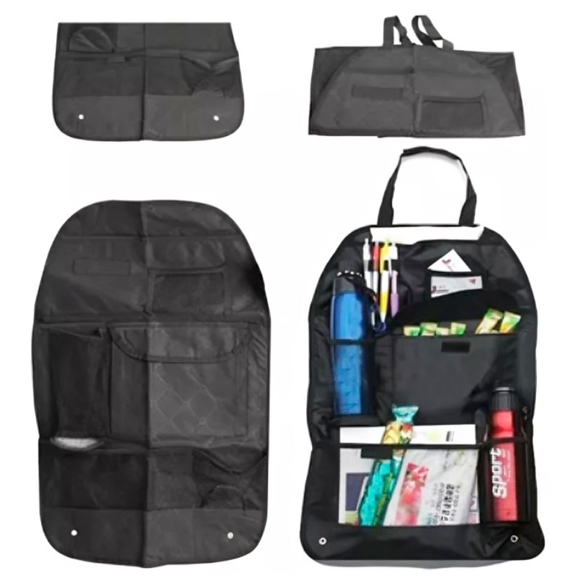 OEM - ORGANIZADOR PARA RESPALDO ASIENTO AUTO ESTCAR NEGRO