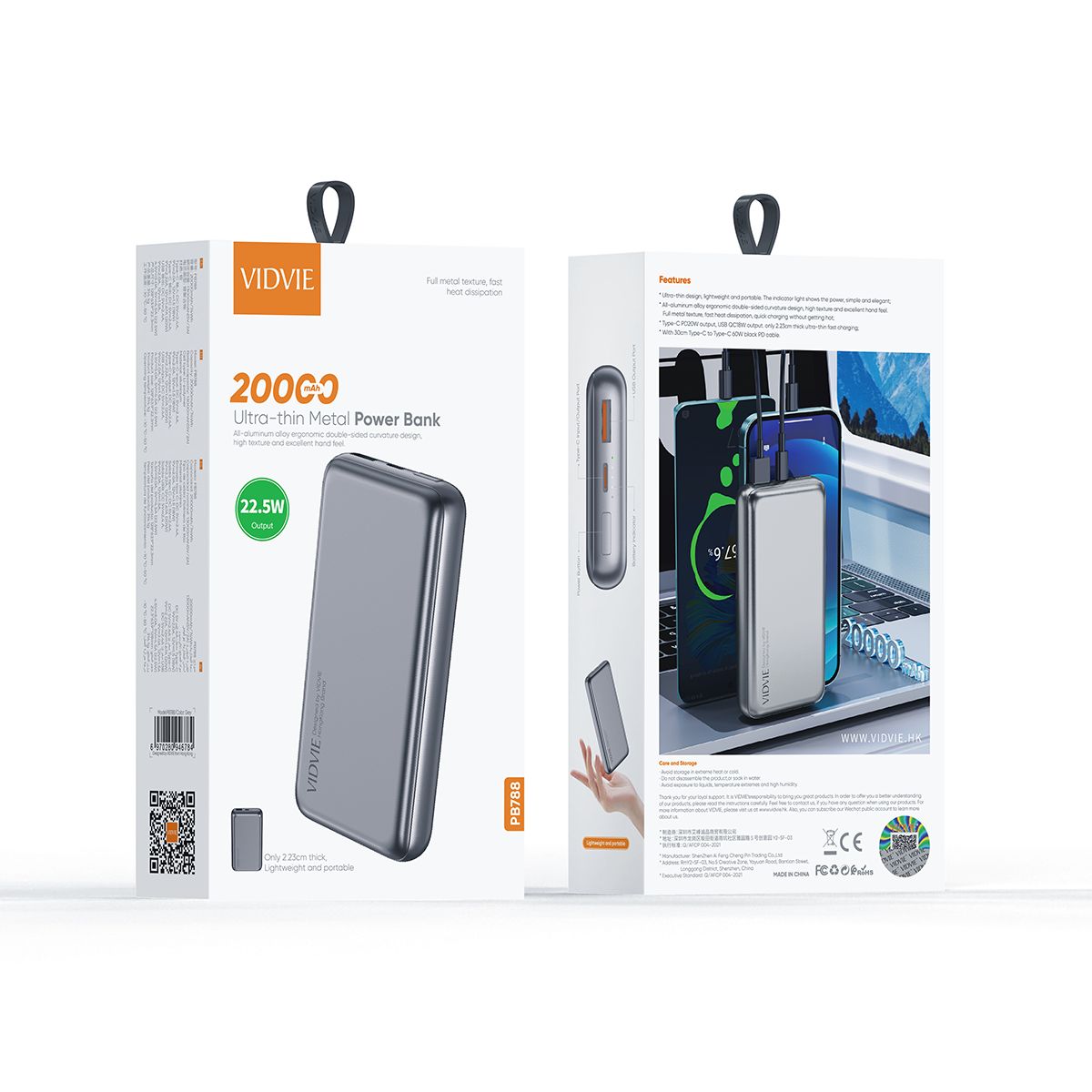 GENERICO - Powerbank Portátil Vidvie 20000mah Pb788