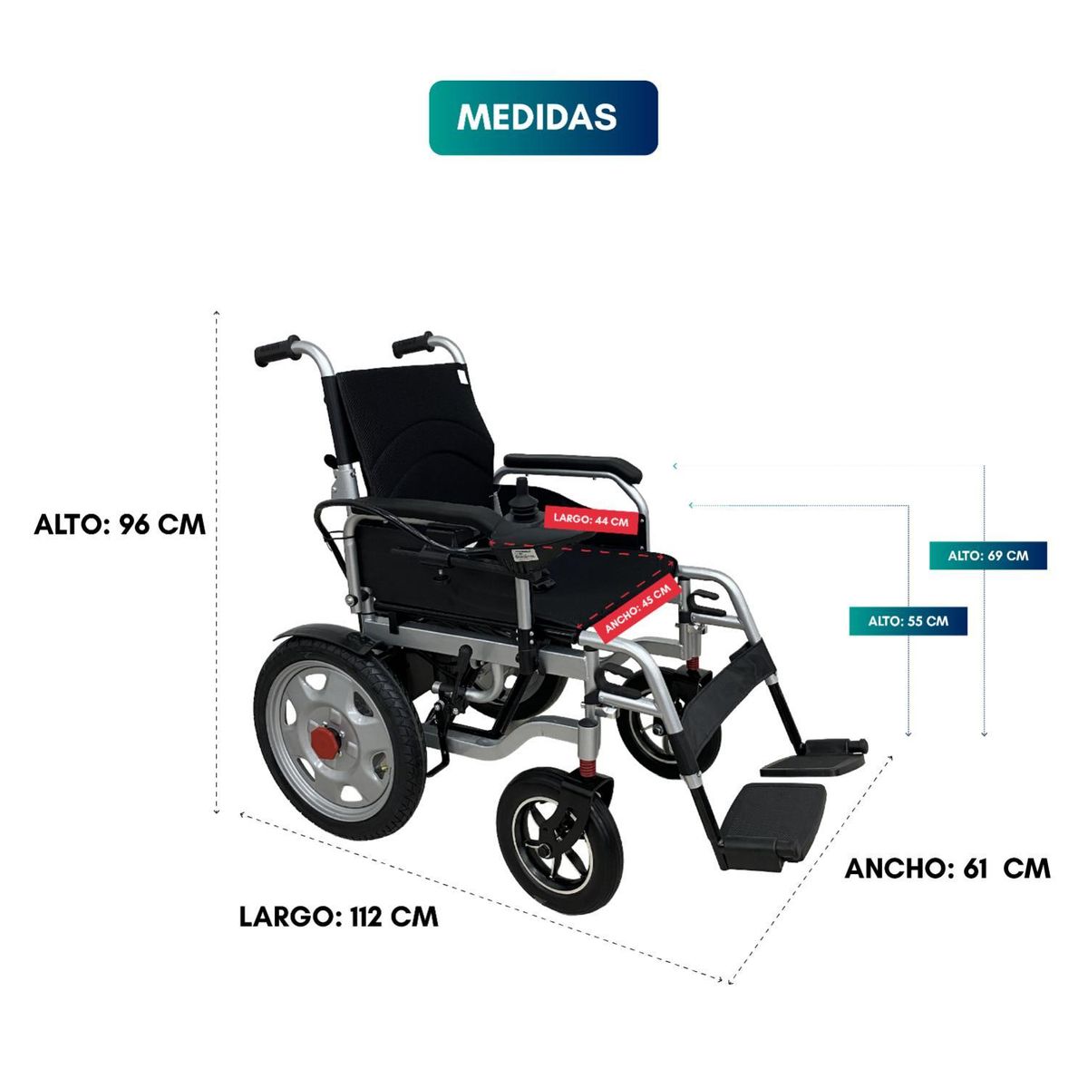 GLOMED - Silla de Ruedas Eléctrica Adulto Sport GLOMED