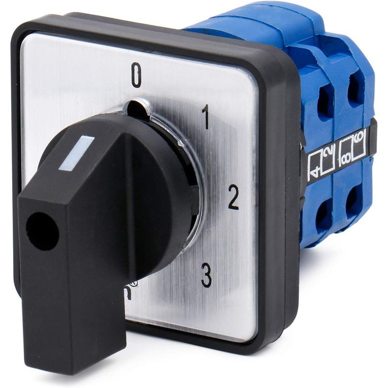 KUANGYE - Selector 4 Posiciones 0-1-2-3 20 Amp Industrial Switch 2p