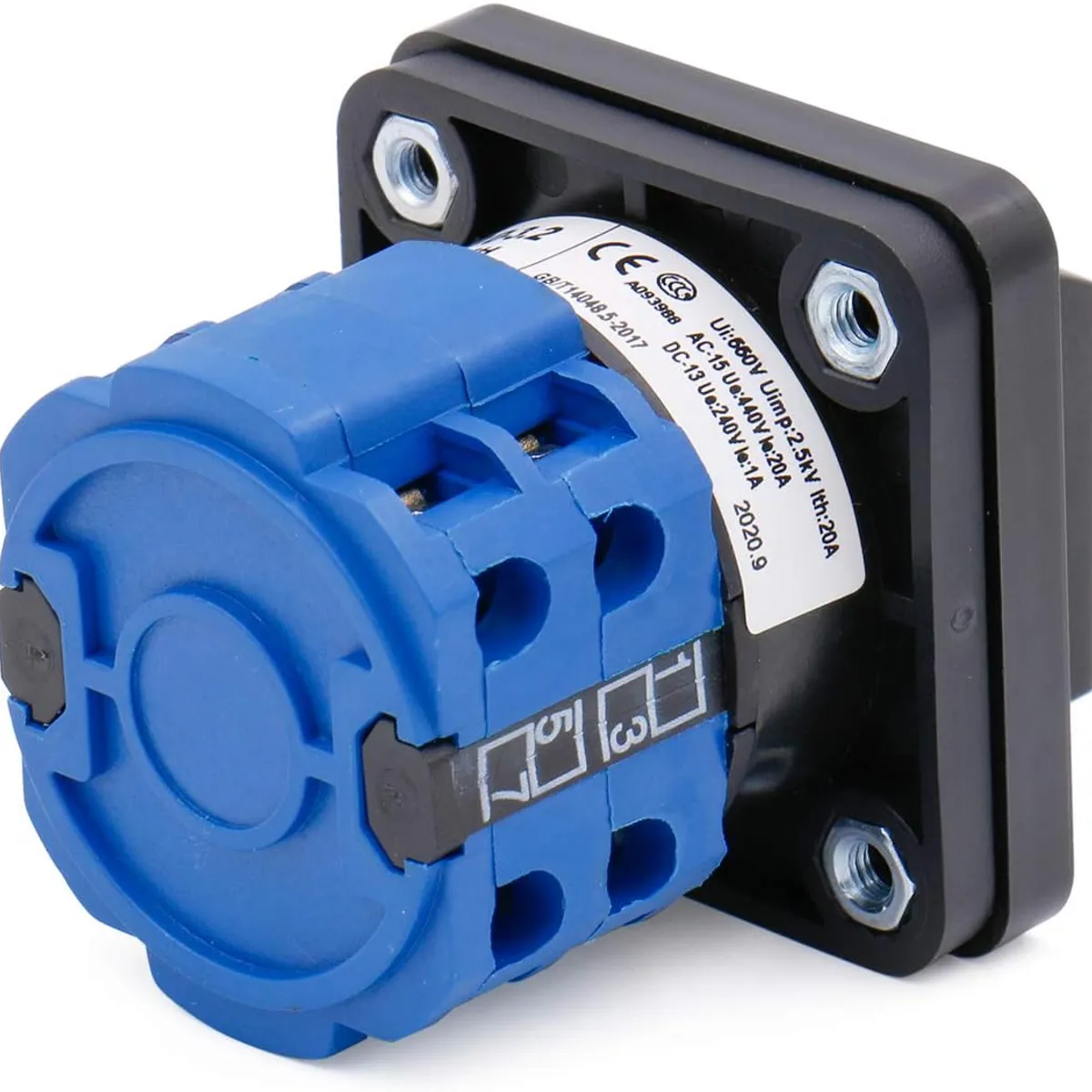 KUANGYE - Selector 4 Posiciones 0-1-2-3 20 Amp Industrial Switch 2p