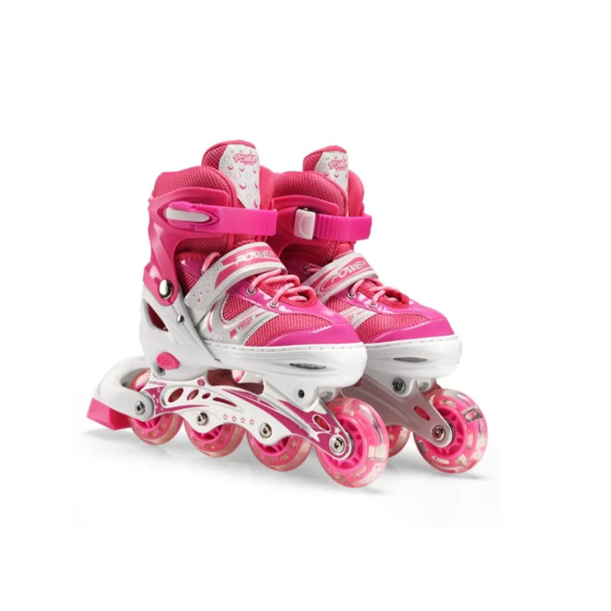 GENERICO - Patines Lineales Ajustables Fucsia Talla M 33-36