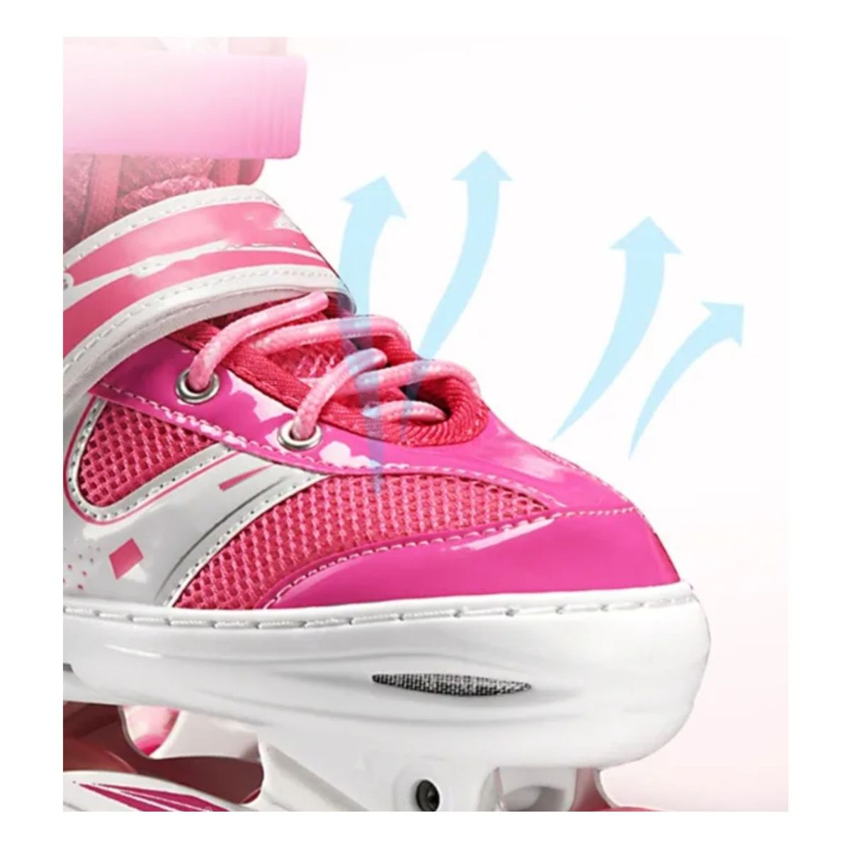 GENERICO - Patines Lineales Mas Protecciones Ajustables Talla S Fucsia